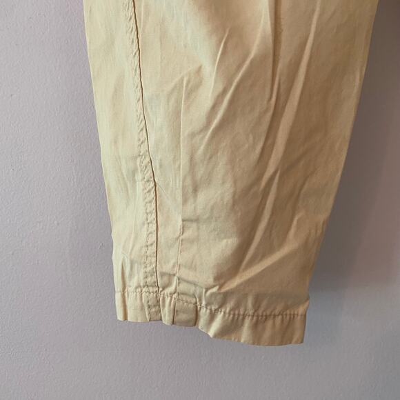 Zara Tan Khaki Cream Tan Cropped Barrel Leg Pants Cotton Boho Women's size XS - Picture 4 of 12